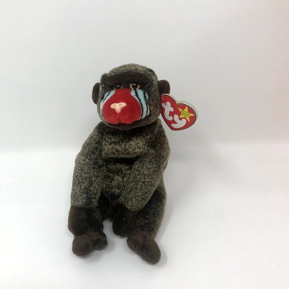 Ty Other - TY Beanie Baby Cheeks Black Baboon/Mandrill Plush Stuffed Animal Soft Toy Small
